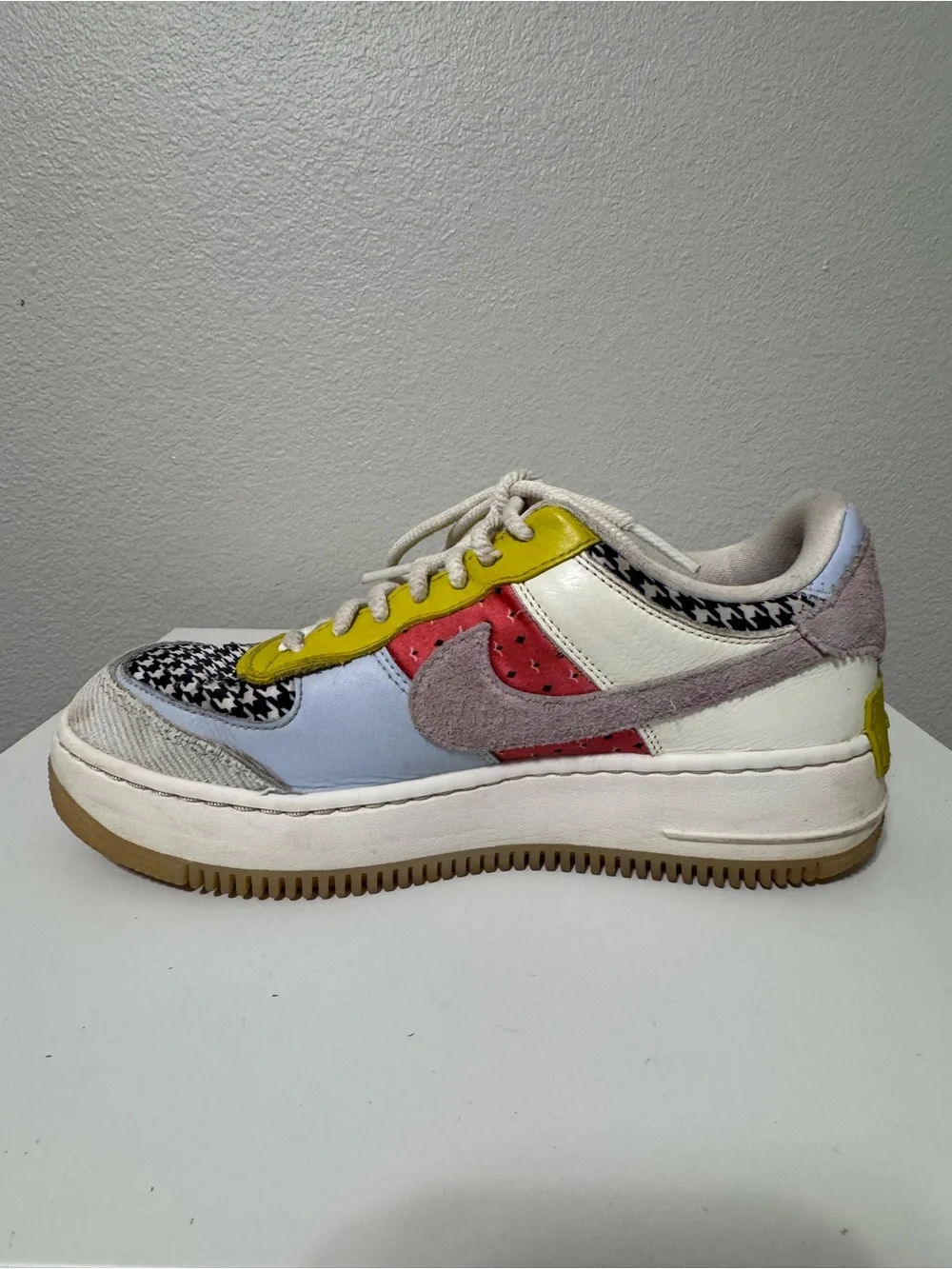 Nike Multicolor Patchwork Sneakers - White, Yellow, Pink, Gray, Black